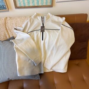 J. Jill Zip Up Sweater in Cream